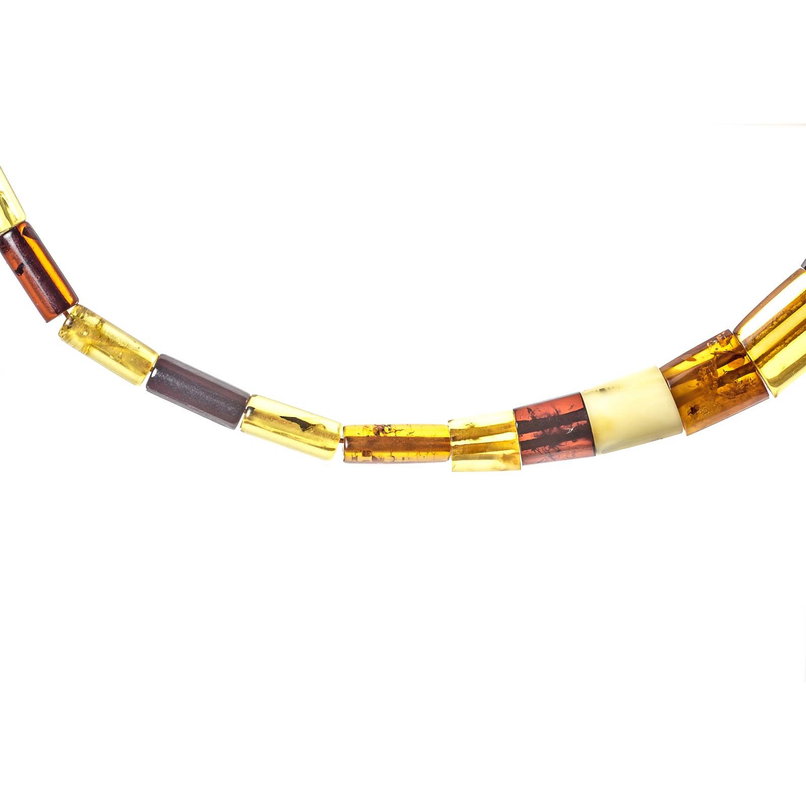 ROSWELL Collier Bernsteinkette Baltischer Naturbernstein Damen Schwarz Honig (1-tlg), Handgefertigtes Collier, echter baltischer Naturbernstein Butterscotch