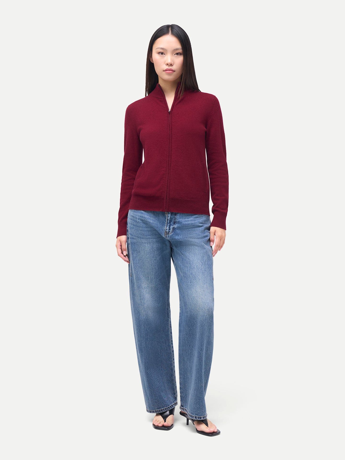 GOBI Cashmere Cardigan Zeitloser Kaschmir Strickjacke mit Reißverschluss