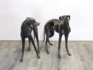 AFG Tierfigur Windhunde Bronzefiguren Hunde Pärchen lebensgroß