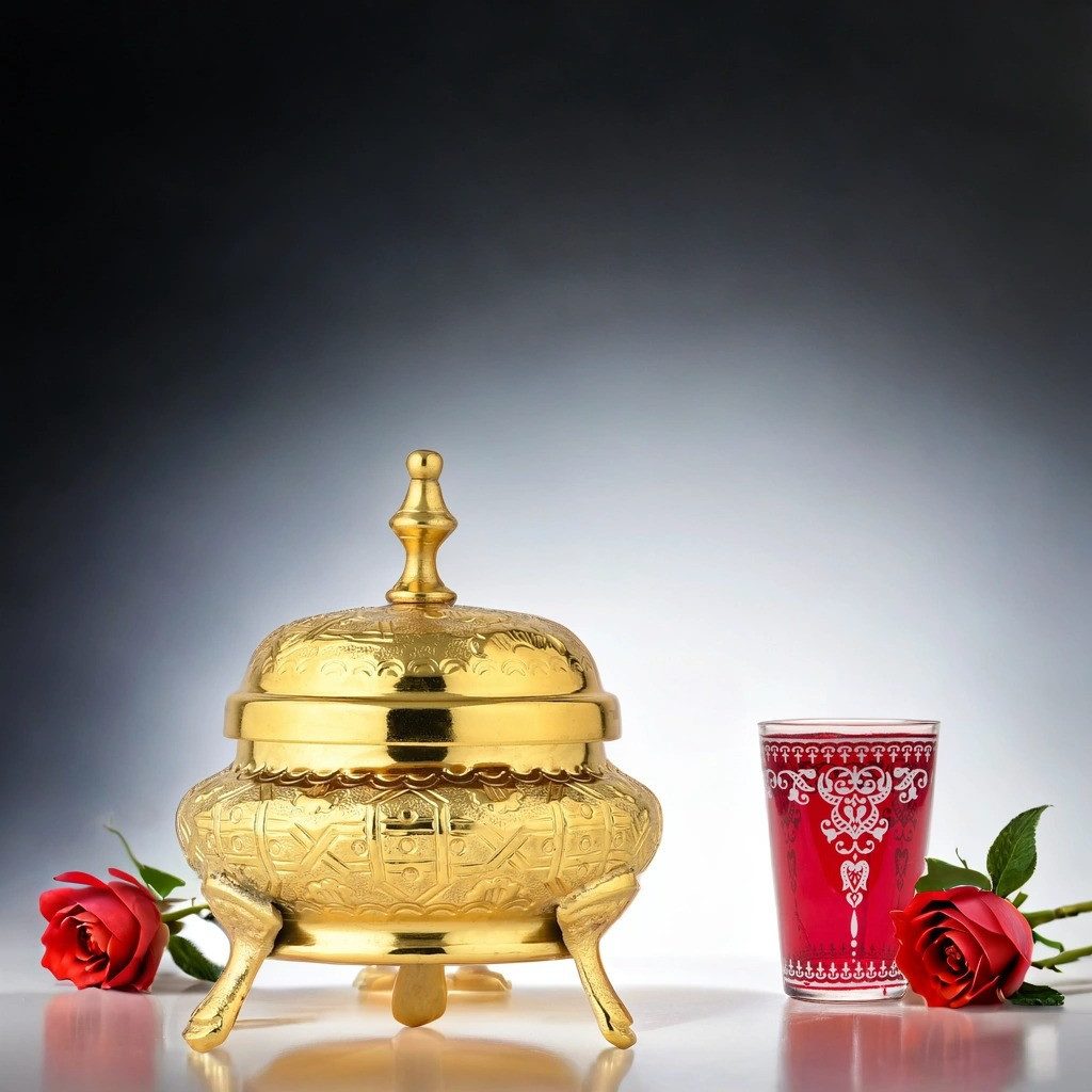 Marrakesch Orient & Mediterran Interior Zuckerdose Orientalische Zuckerdose Nabila handgefertigt aus Messing, Gold 13 cm, Aluminium, Metall, (1-tlg), Handarbeit