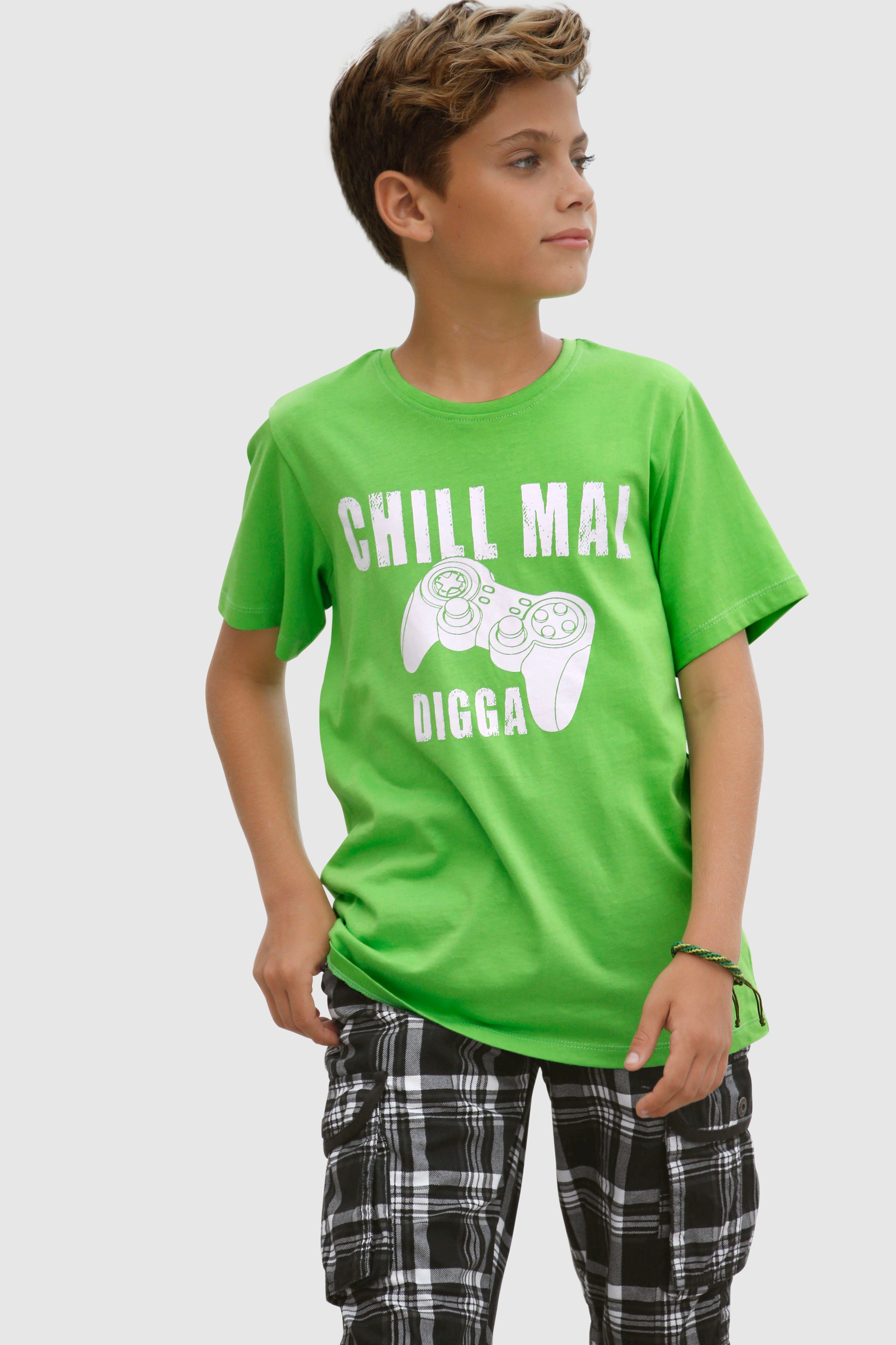KIDSWORLD T-Shirt MAL, CHILL Spruch