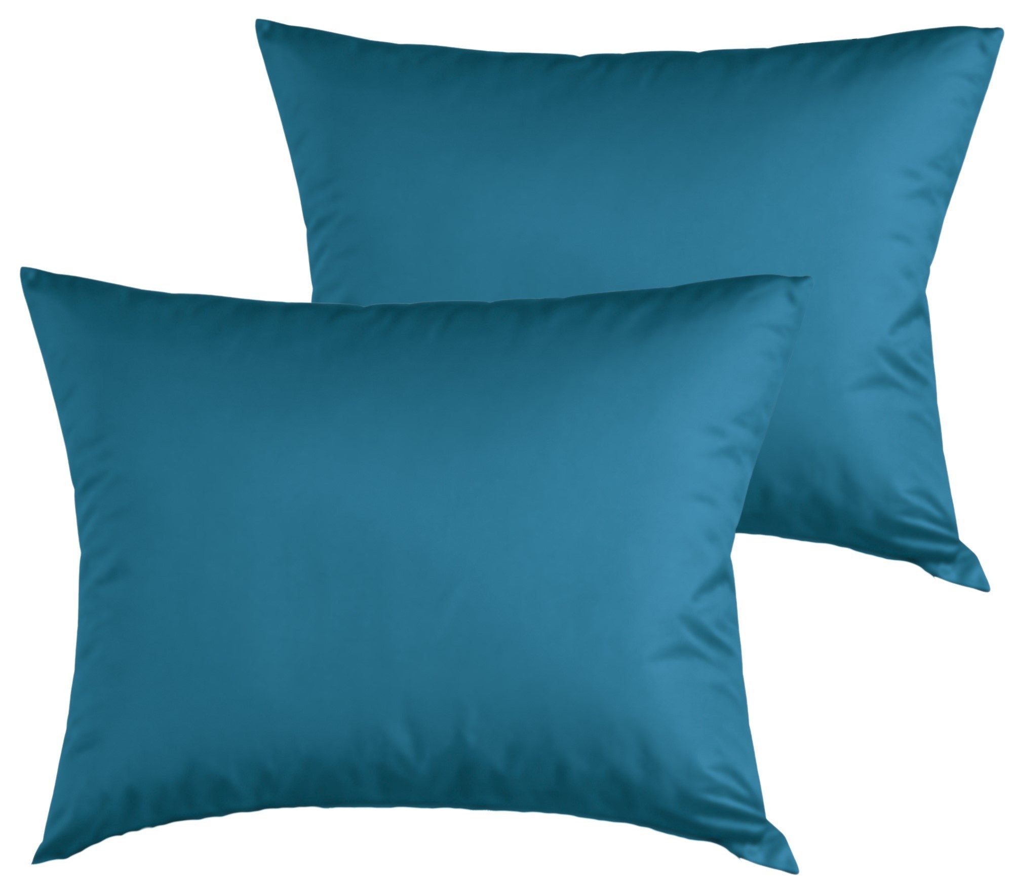 Carpe Sonno Kissenbezug 40x40 40x80 80x80 80x40 2er Set Kissenhülle Mikrofaser Kissenbezug, (2 Stück), Kopfkissenbezug 80 x 80 cm, Uni Petrol einfarbig