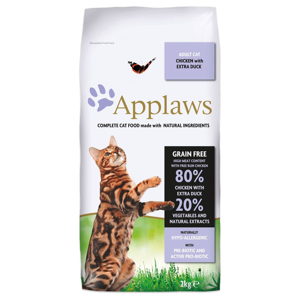 Applaws Hühnchen mit Ente 2 kg, Trockenfutter für: Katze