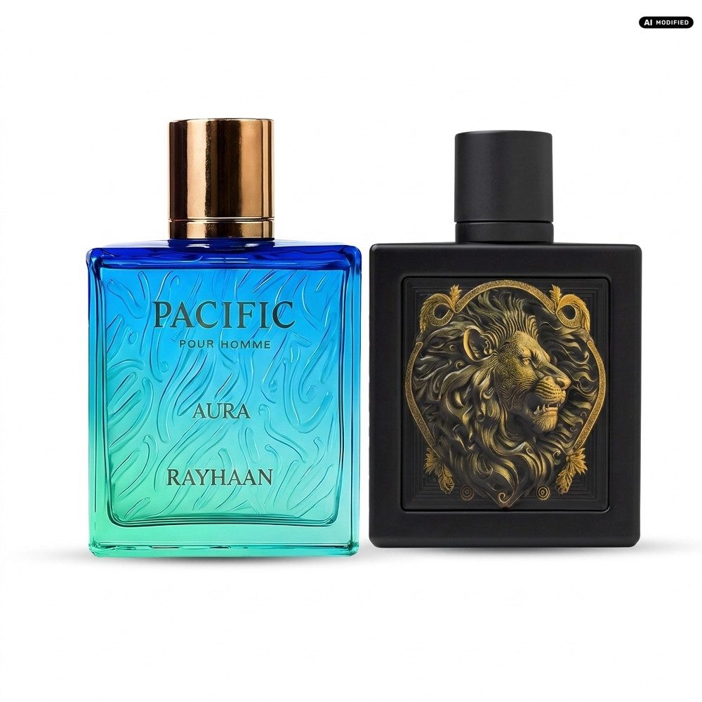 Rayhaan Eau de Parfum Rayhaan Pacific Aura und Lion Eau de Parfum Duft Duo, Zwei sich ergänzende Düfte in einem vielseitigen Duft Duo