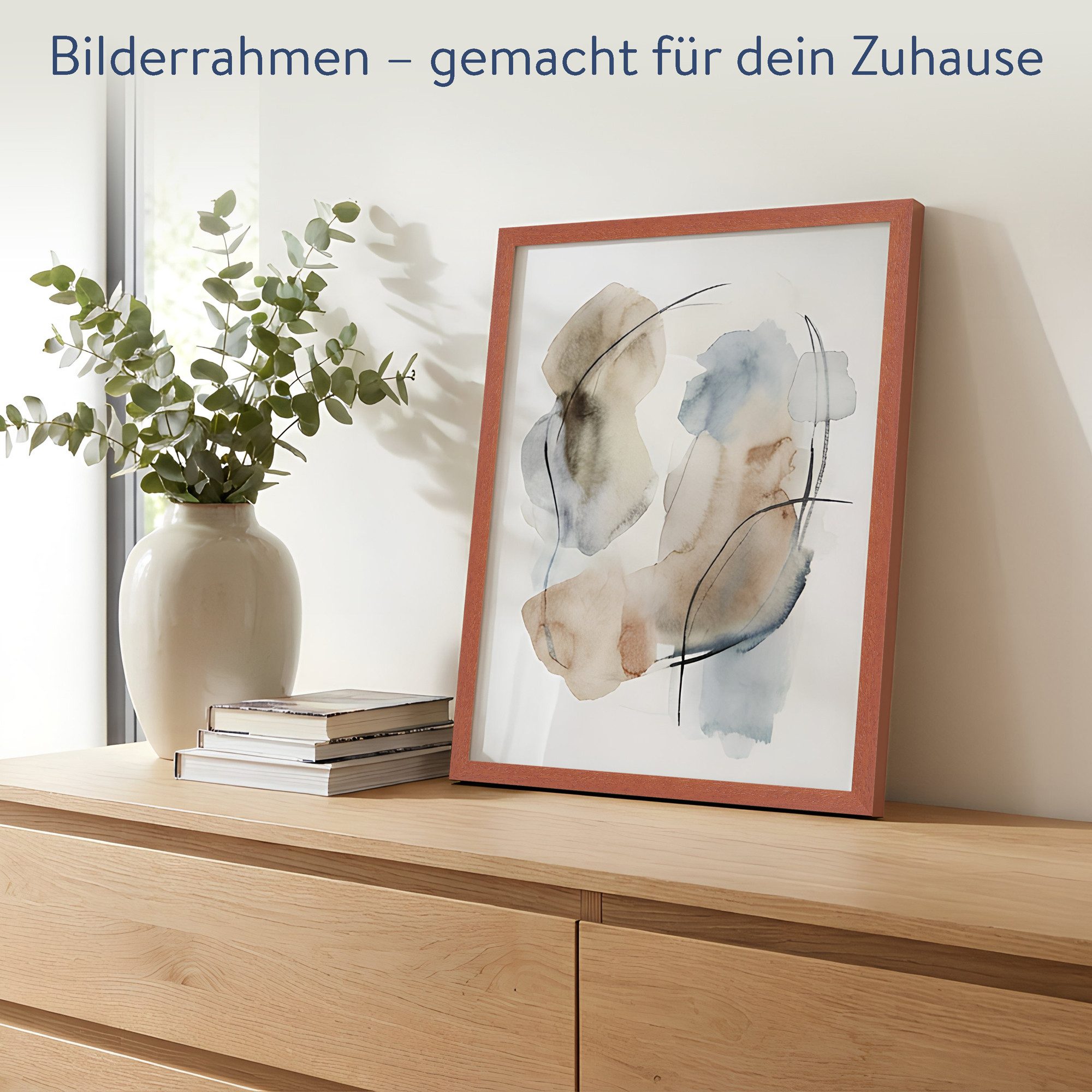 WANDStyle Bilderrahmen H950, Kirschbaum Bilderrahmen A3, Moderner Fotorahmen Kirschbaum 30x42