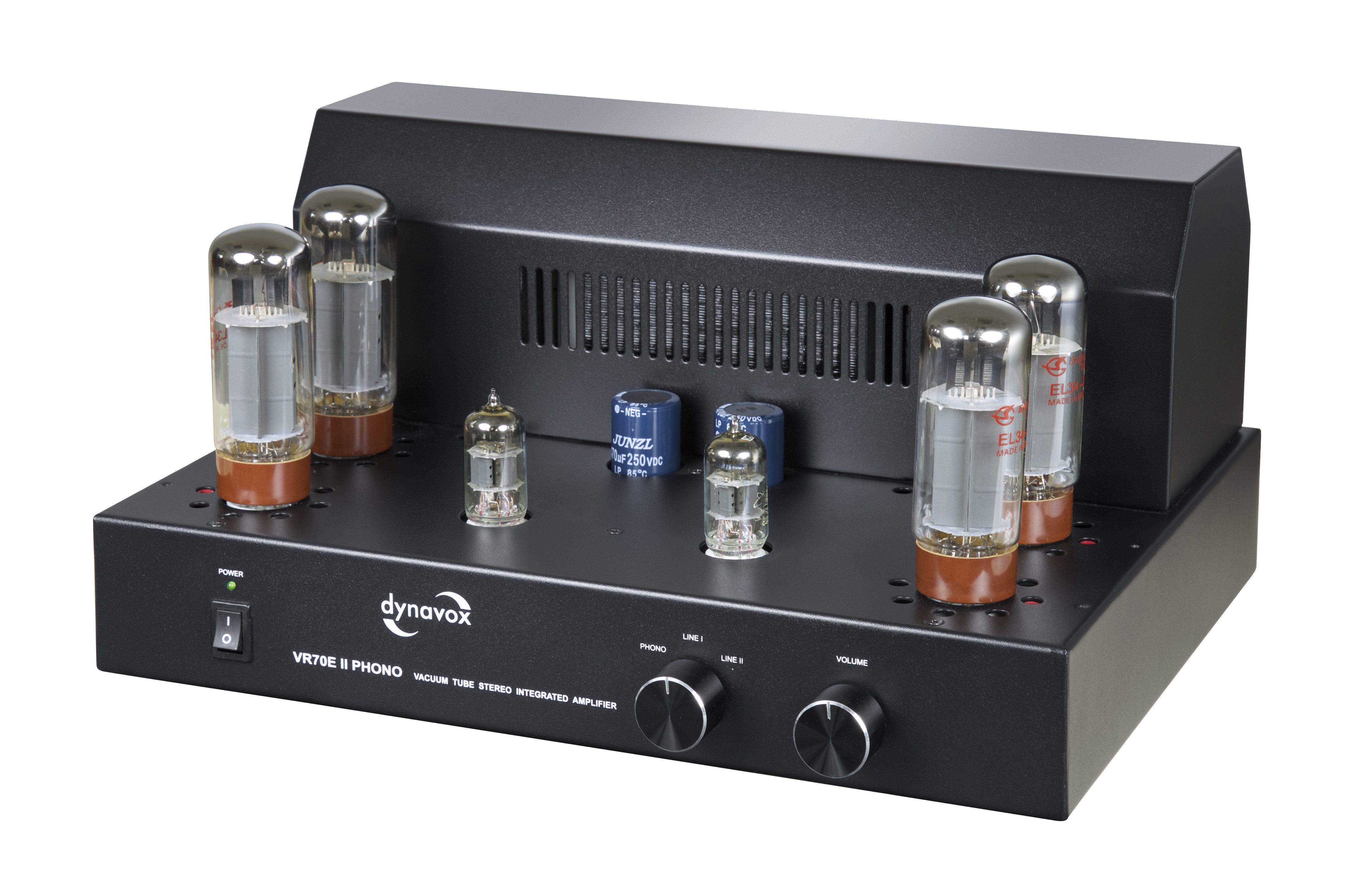 Dynavox VR-70 EII Phono Vollverstärker (80 W, Röhren-Verstärker, Vintage-Design, Schutzgitter, Phono-Vorverstärker)
