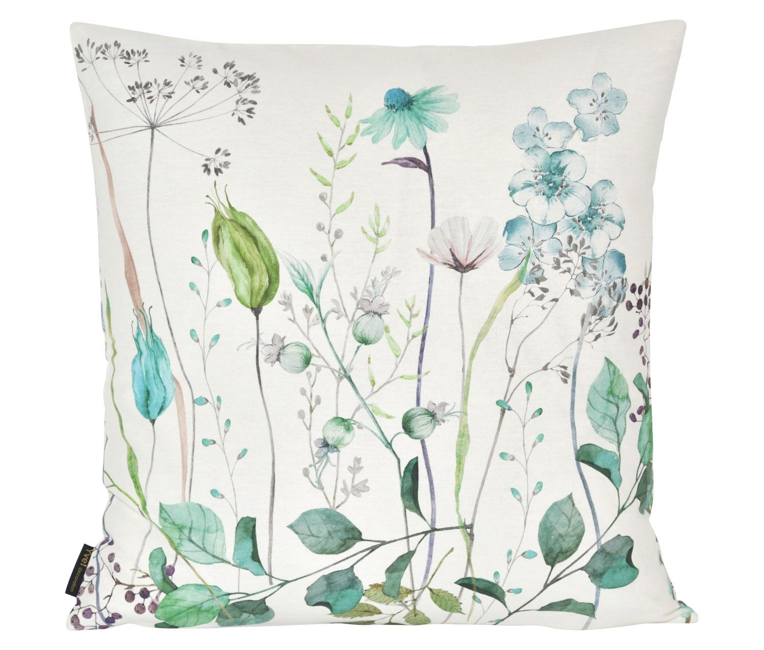 Yve! Decoration Kissenhülle MERIL, Weiß, Petrol, Baumwolle, 50 x 50 cm, (1 günstig online kaufen