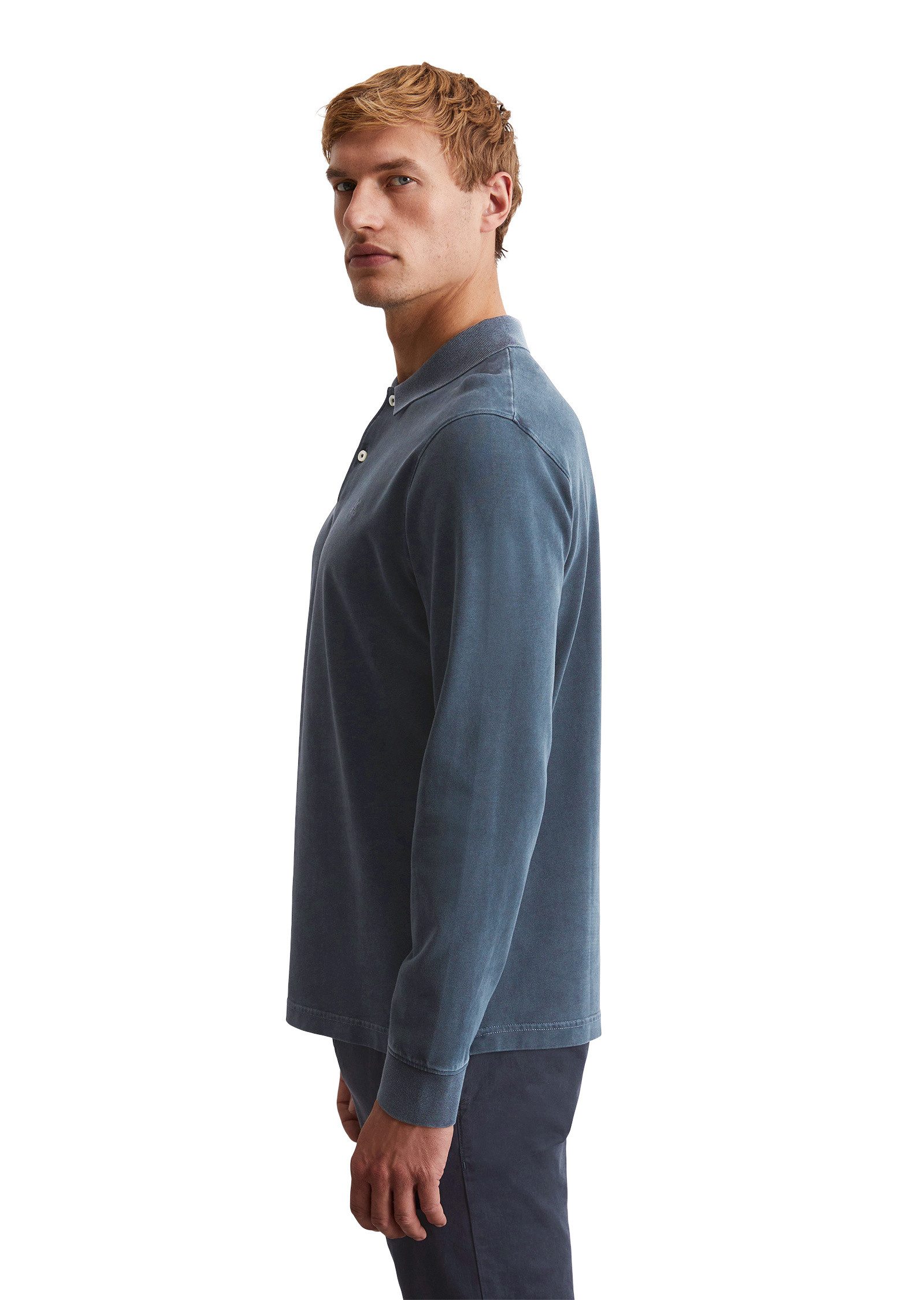 Marc O'Polo Langarm-Poloshirt aus reiner Bio-Baumwolle günstig online kaufen