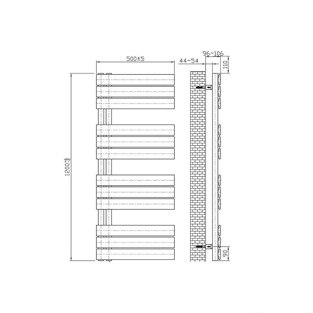 Belrad Elektrischer Badheizkörper BUCZE1200500, Programmierbares Thermostat