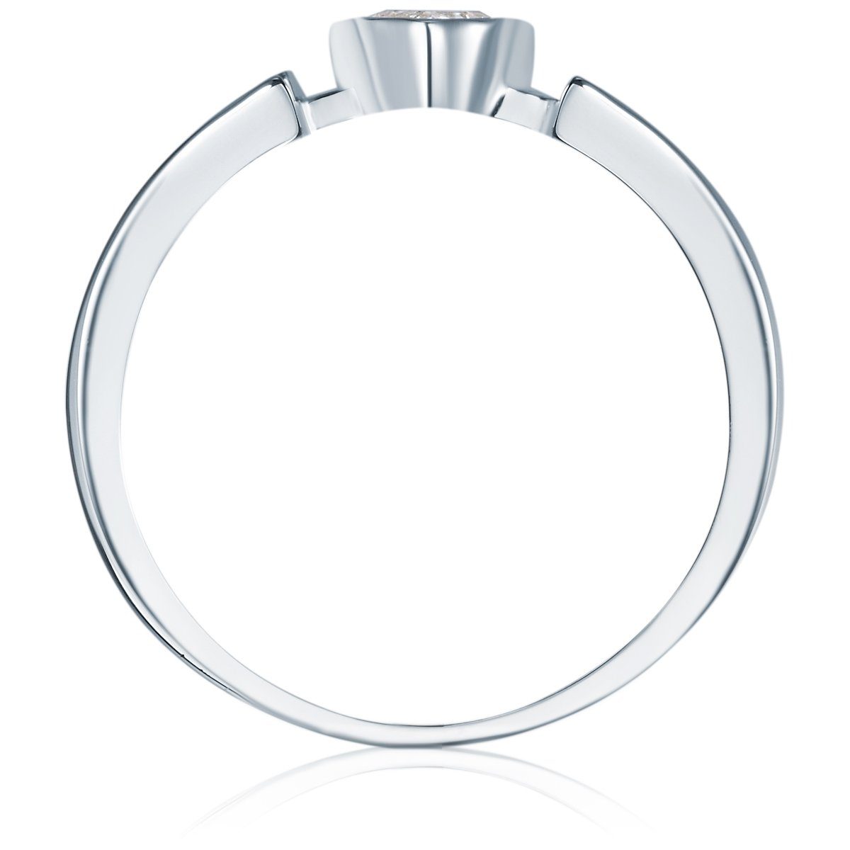 925 Silber, Rafaela Donata aus Zirkonia Damen-Ring mit Sterling Silberring Herz-Optik in