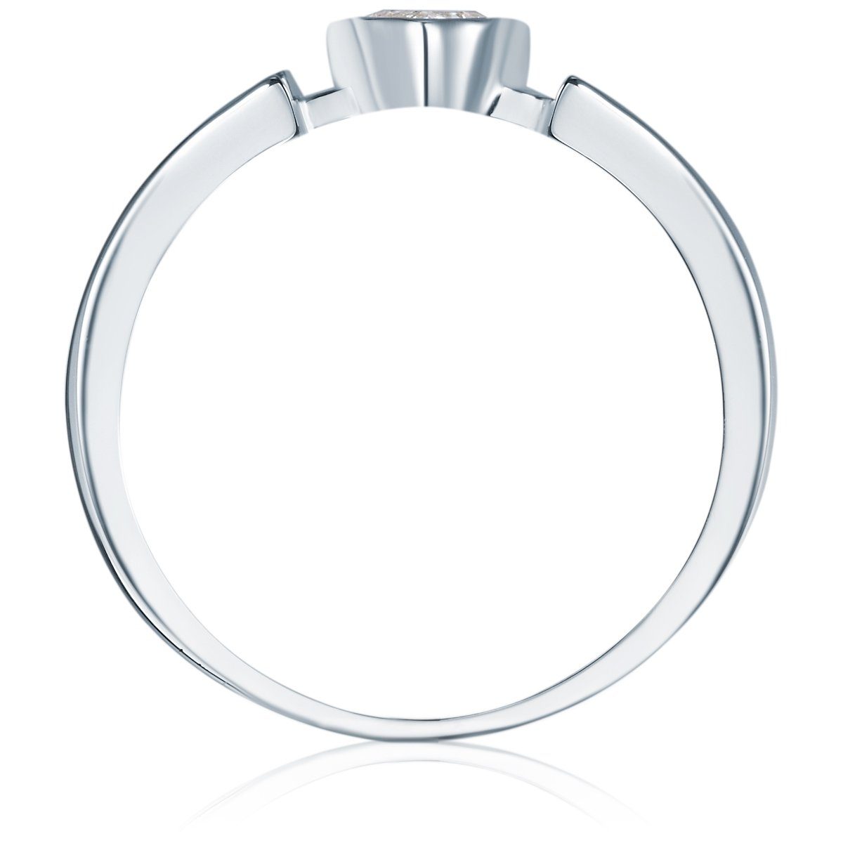 Rafaela Donata Silberring Damen-Ring aus 925 Sterling Silber, mit Zirkonia in Herz-Optik