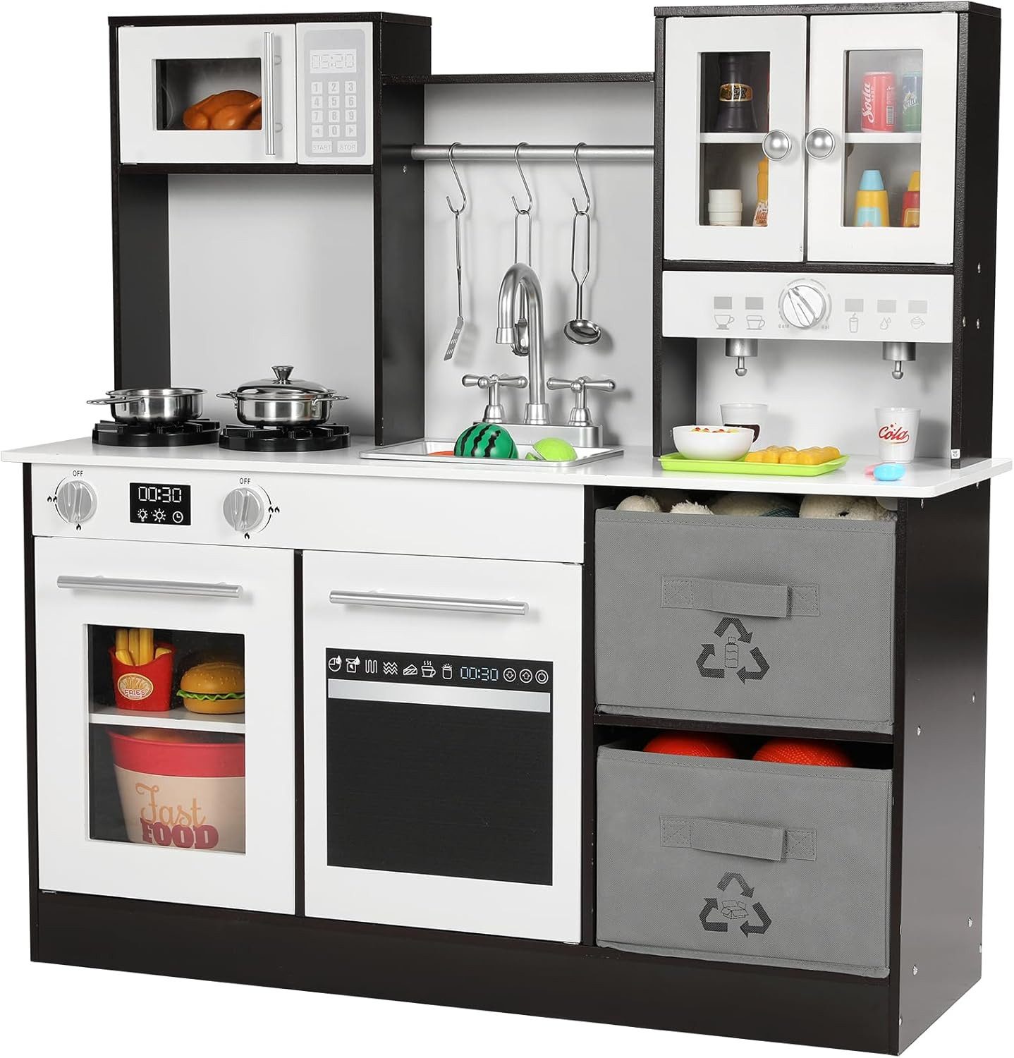 TLGREEN Kinder-Küchenset Spielküche mit Licht und Sound, (Kinderküche Holz, günstig online kaufen