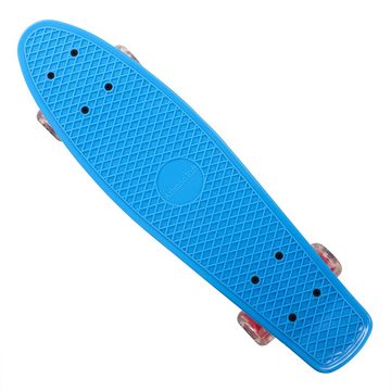 monzana Skateboard mit LED-Rollen, Monzana Skateboard 22 Zoll ABEC 7 Retro Pennyboard 100kg belastbar