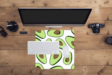 MuchoWow Gaming Mauspad Avocado - Muster - Pastell (1-St), Mousepad mit Rutschfester Unterseite, Gaming, 40x40 cm, XXL, Großes