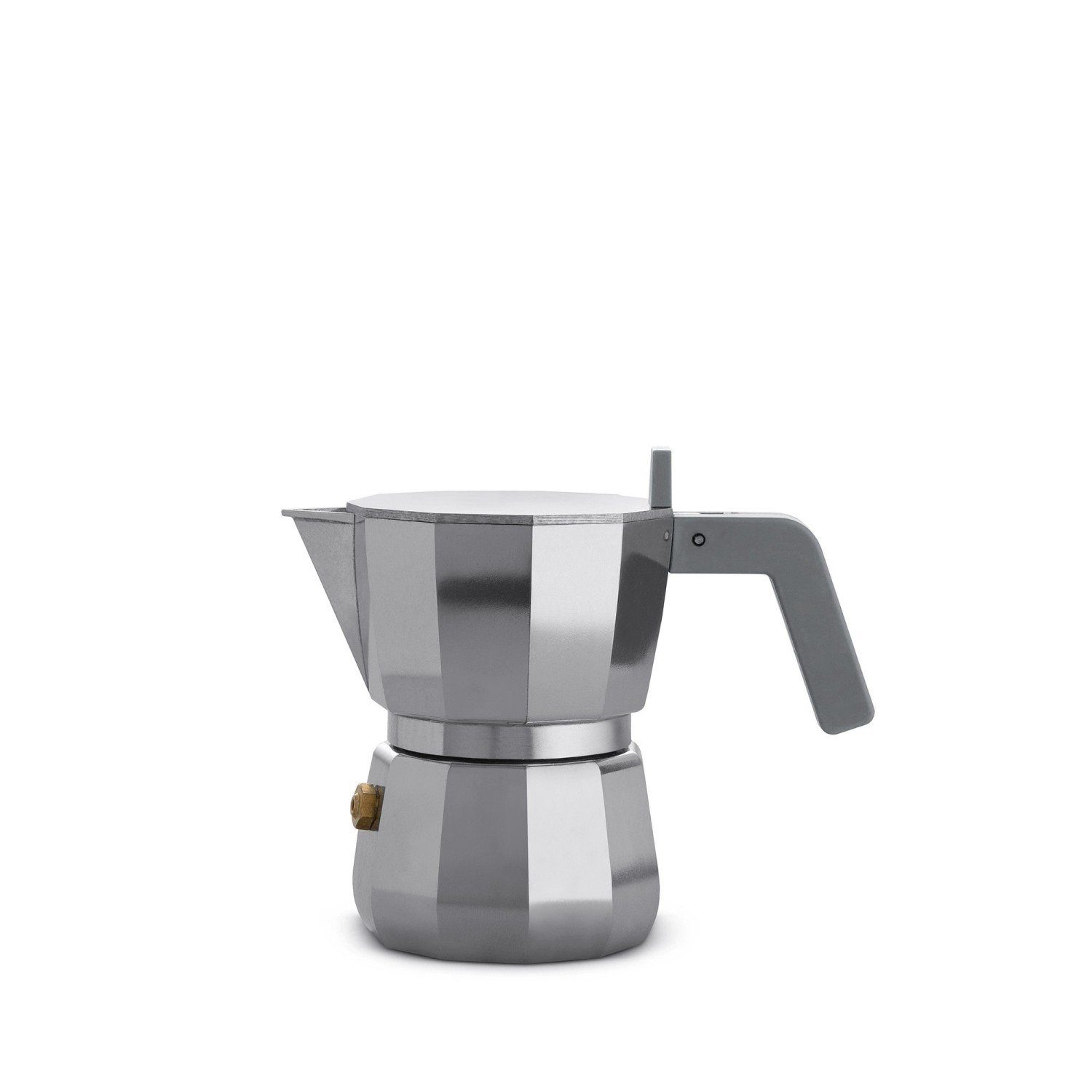 modern werden kann MOKA Deckel auf eine für Induktion geeignet, Nicht Espressokocher flachen Tasse 0.07l vorgewärmt Espressokocher dem Kaffeekanne, Alessi 1,