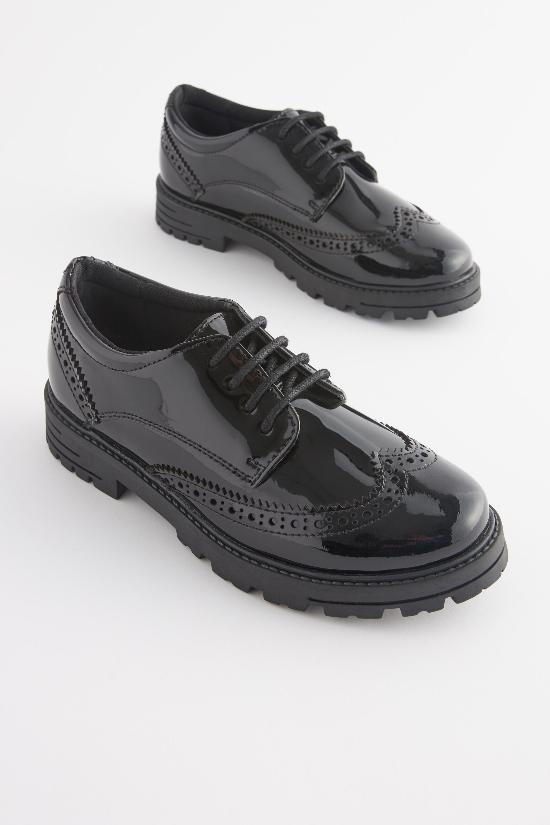 Next Markante Schnür-Brogues aus Leder, weite Passform Budapester (1-tlg)