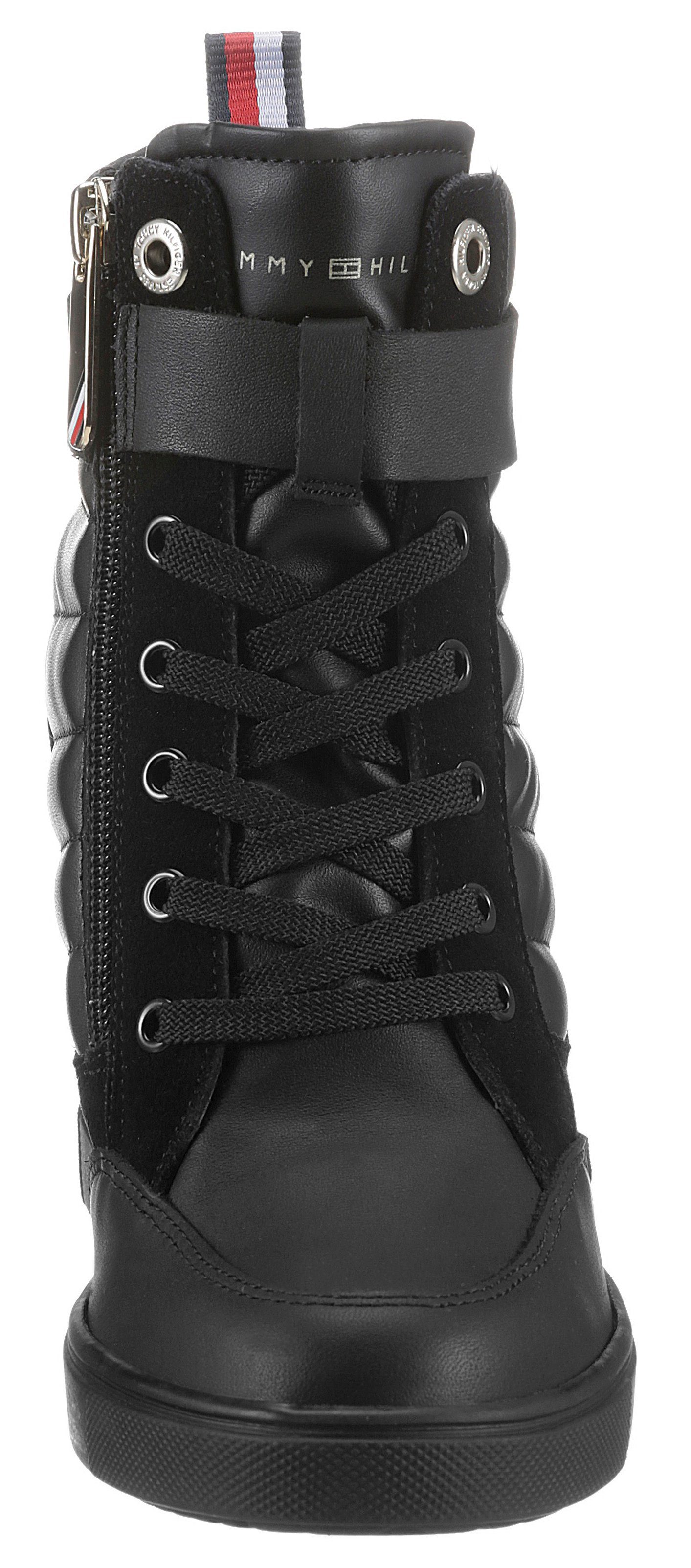 SNEAKER BOOT Tommy Keilsneaker mit innenliegendem Hilfiger Keilabsatz schwarz WEDGE
