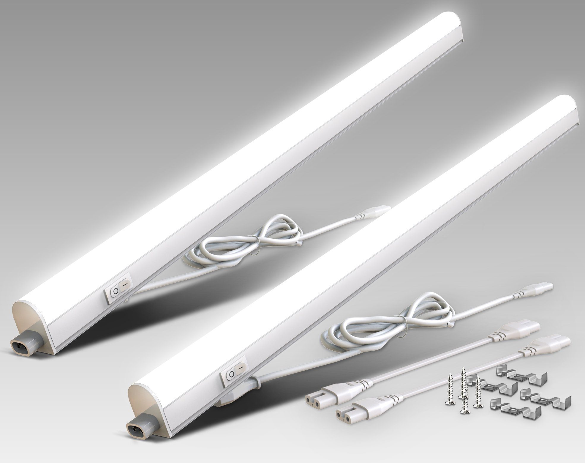 Stecksystem erweiterbar Unterbauleuchte, LED 15W, mit durch 4.000K, 2er Licht, 1500lm, BK_UL1513 B.K.Licht Unterschrankleuchte neutralweißen fest je 87,3cm, integriert, Set Lichtleiste Neutralweiß, LED