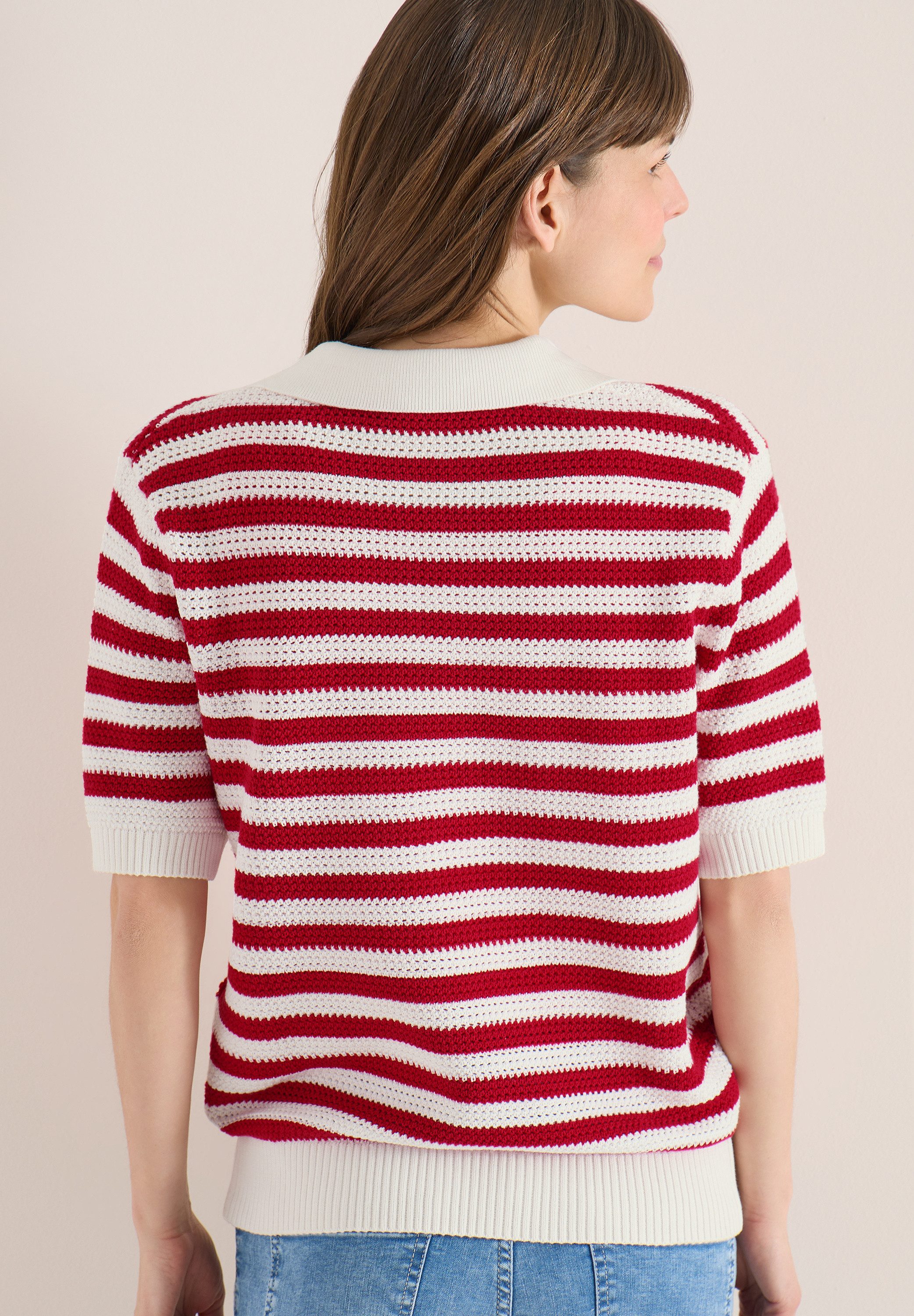 CECIL Kurzarmpullover in Mesh-Qualität