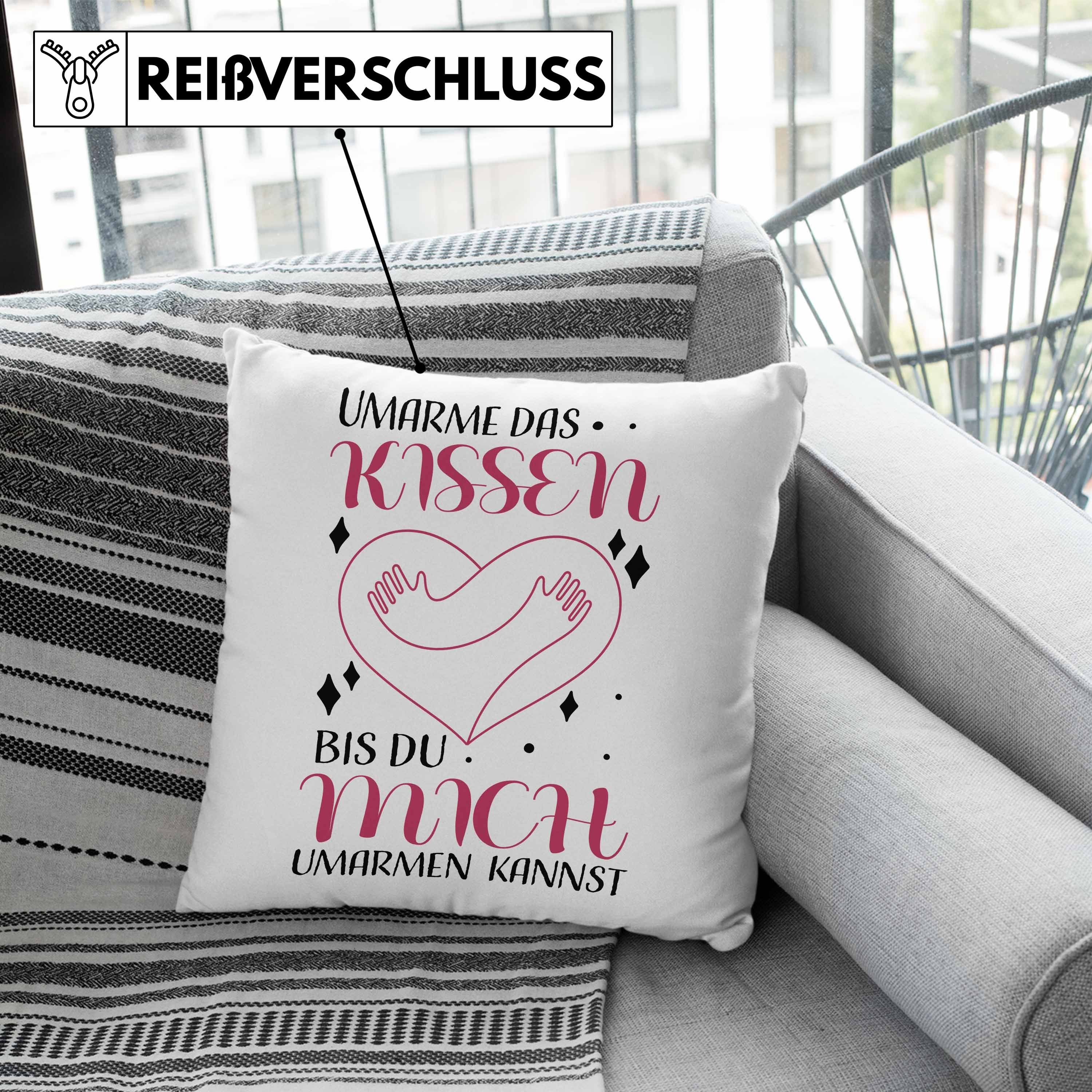 mit Dekokissen Kissen Geschenkidee Das Freundin Valentinstag Füllung Dekokissen Umarme 40x40 - Grün Fernbeziehung Freund Trendation Geschenk Trendation Liebe