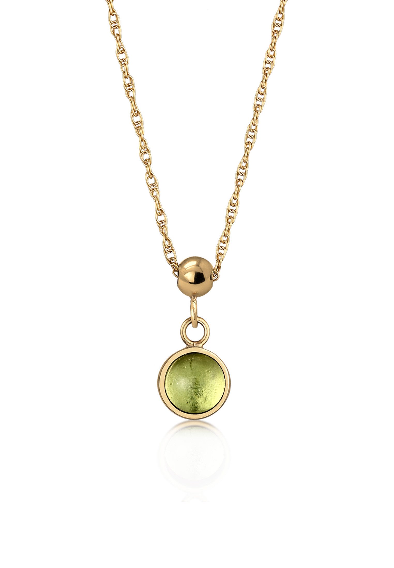 Kette mit Anhänger Geburtsstein Edelstein Solitär 925 Sterling Silber vergoldet