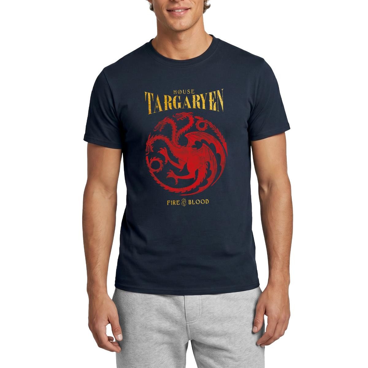 Spreadshirt T-Shirt Game Of Thrones Haus Targaryen Fire & Blood Männer T-Shirt (1-tlg)