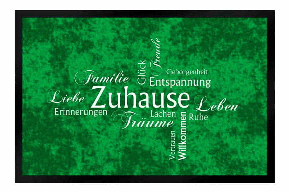 Ladreas Fußmatte Schmutzfangmatte Zuhause Familie Glück Liebe Ruhe grün F749, 60x40