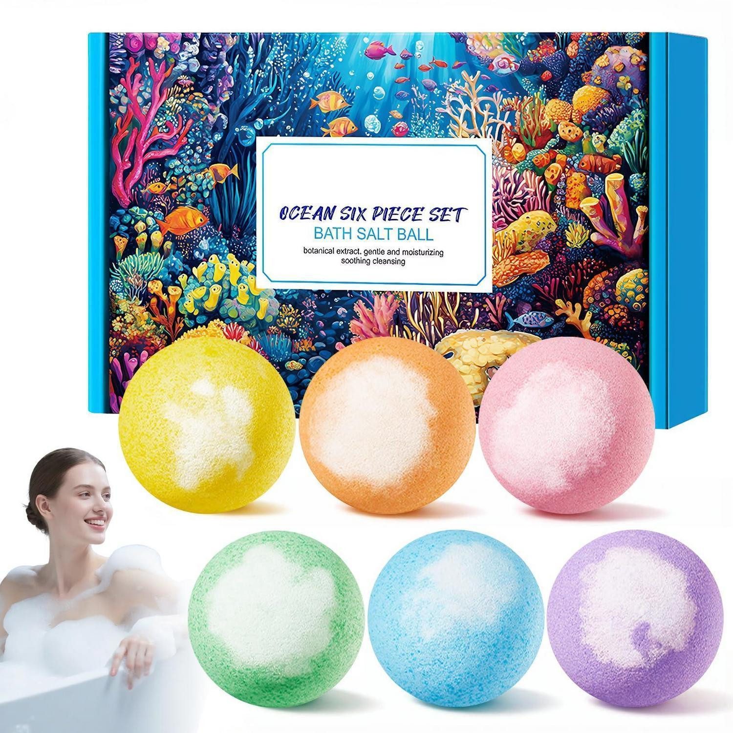 LuxusKollektion Badekugel Badebomben Geschenkset 6er Blütenduft