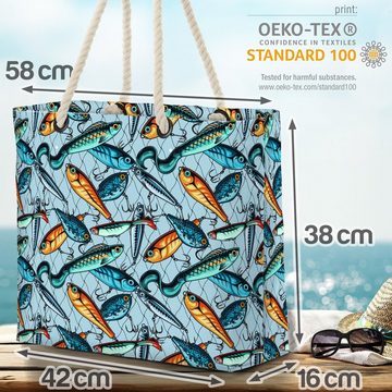 VOID Strandtasche (1-tlg), Fischköder Netze Beach Bag Köder Angeln Angel Fische Hobby Zubehör Anker
