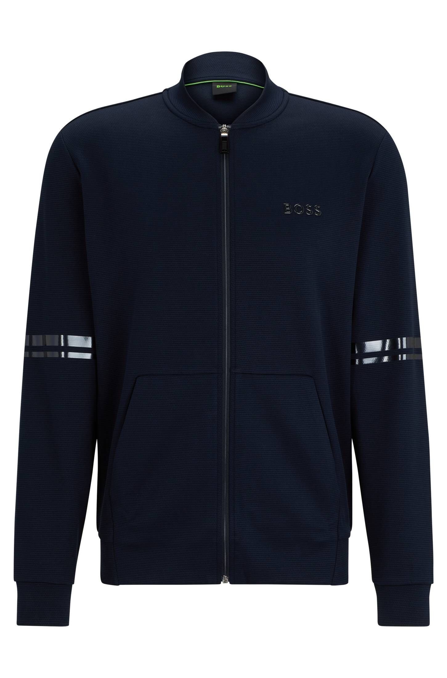 BOSS Sweatjacke Herren Sweatjacke (1-tlg) Fit MIRROR Relaxed SAMOO