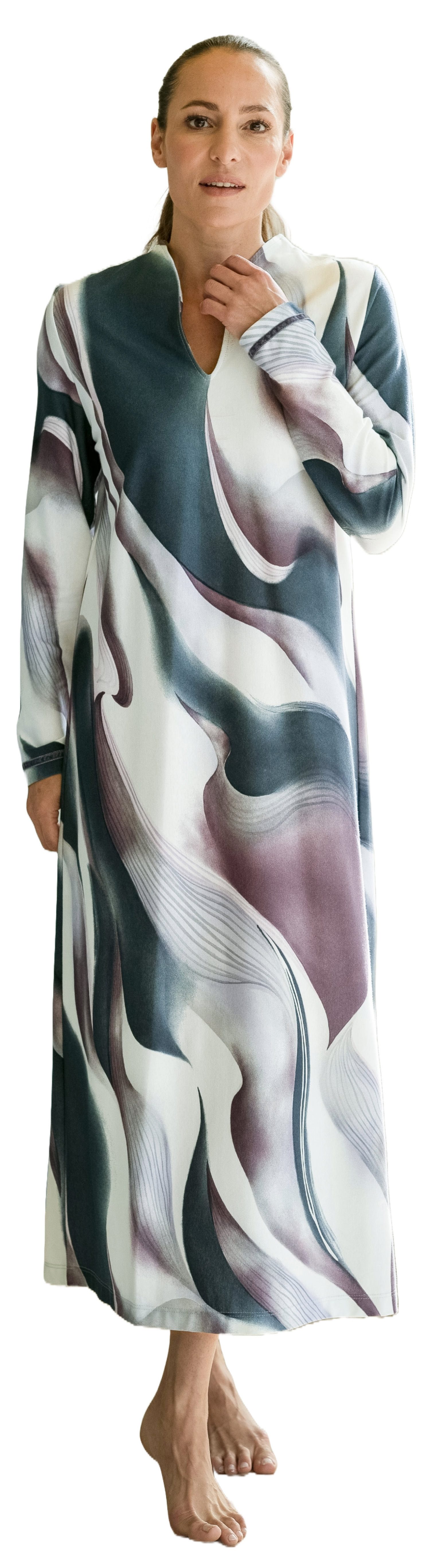 HUTSCHREUTHER Nachthemd Damen Schlafshirt abstraktes Design (1-tlg) Baumwol günstig online kaufen