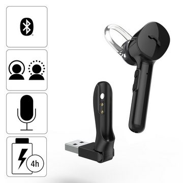 Hama Mono-Bluetooth®Headset MyVoice1300 Multipoint Sprachsteuerung schwarz Wireless-Headset (Sprachsteuerung, Google Assistant, Siri, A2DP Bluetooth, AVRCP Bluetooth, HFP, HSP)