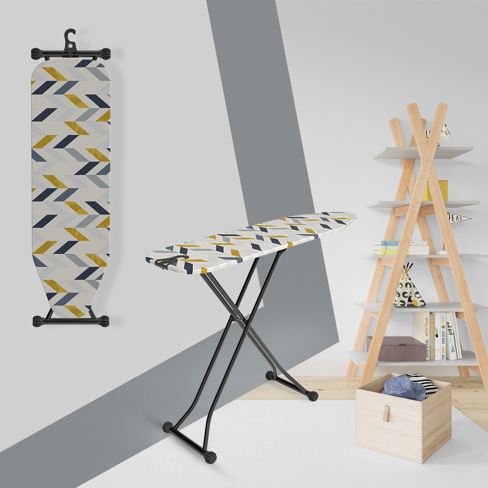 hausleben Bügelbrett Bügeltisch, Bügelpress Ironing Board, Bügelbrett klappbar, Robuste und rutschfeste Beine, höhenverstellbar