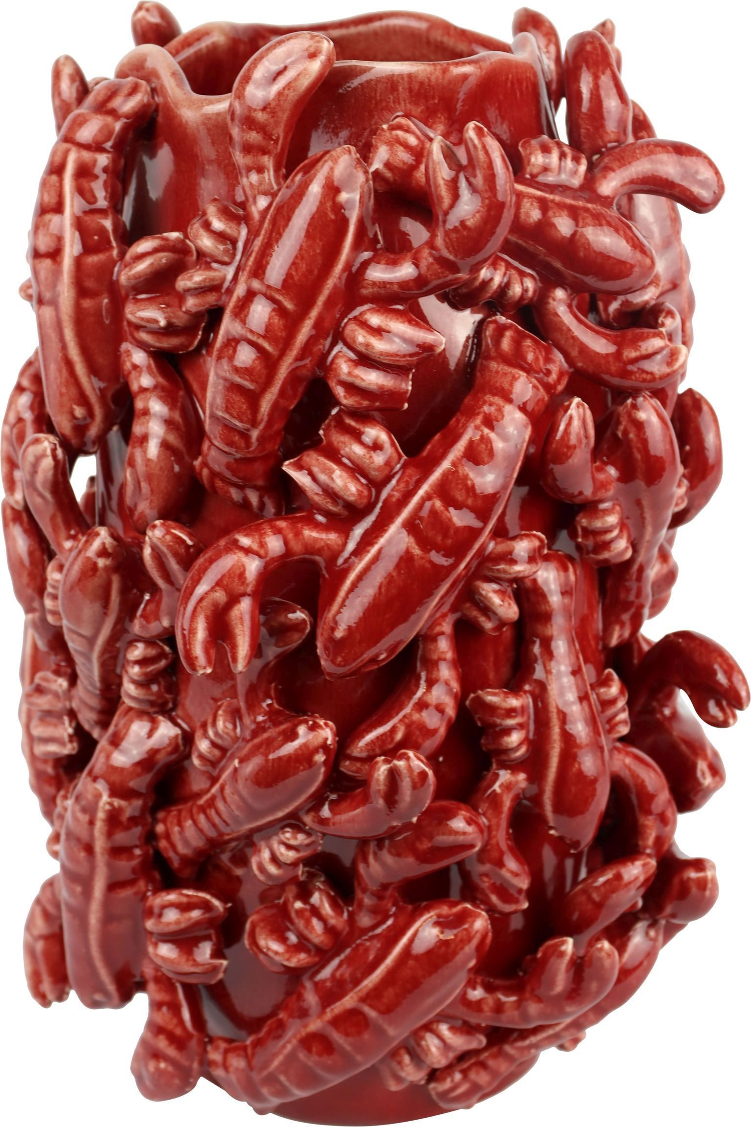 FURNARO Dekovase Lobster (1 St), Auffällige Keramikvase mit plastischer Lobster-Struktur