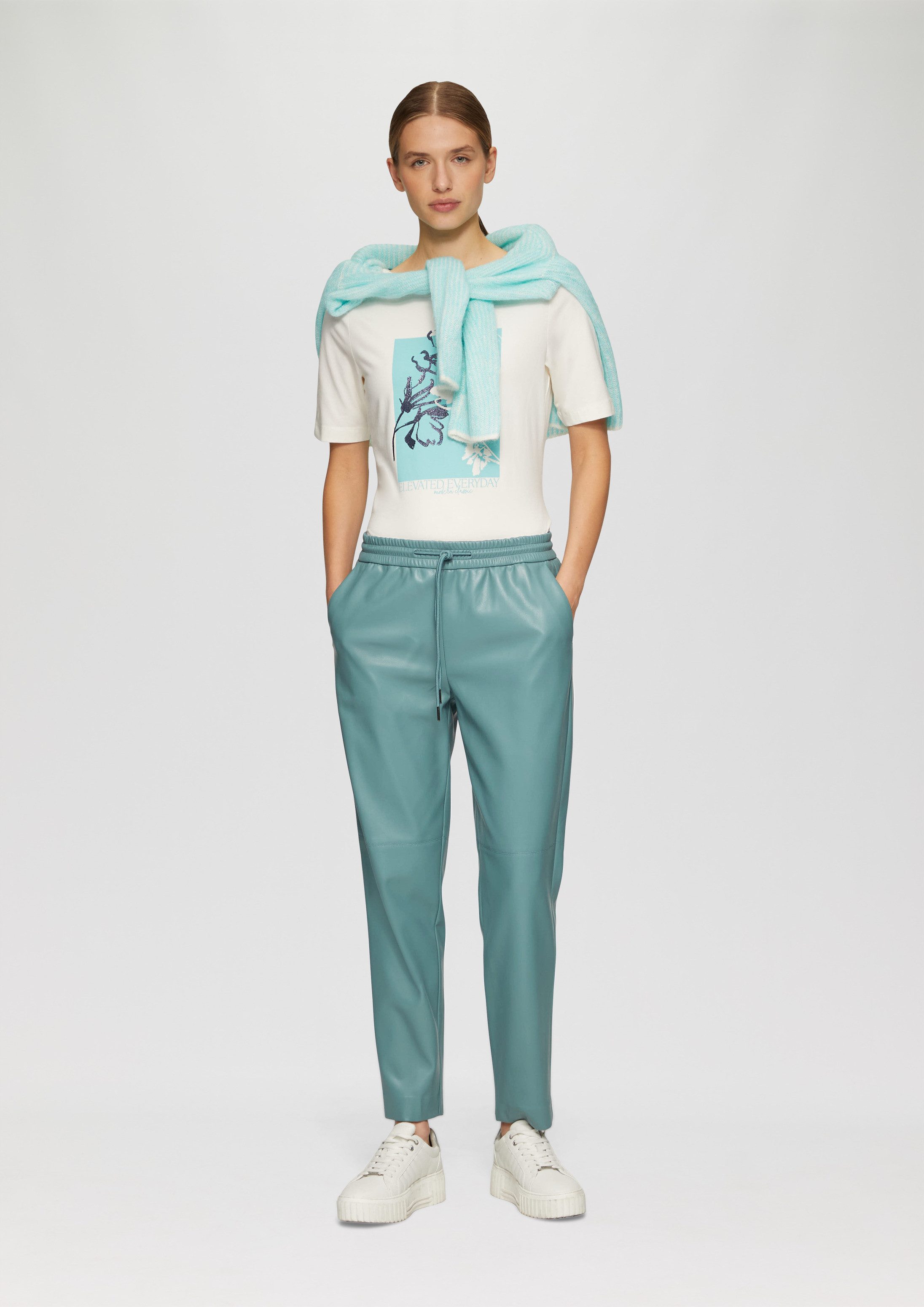 s.Oliver 7/8-Hose Hose Relaxed Jogpants aus Lederimitat
