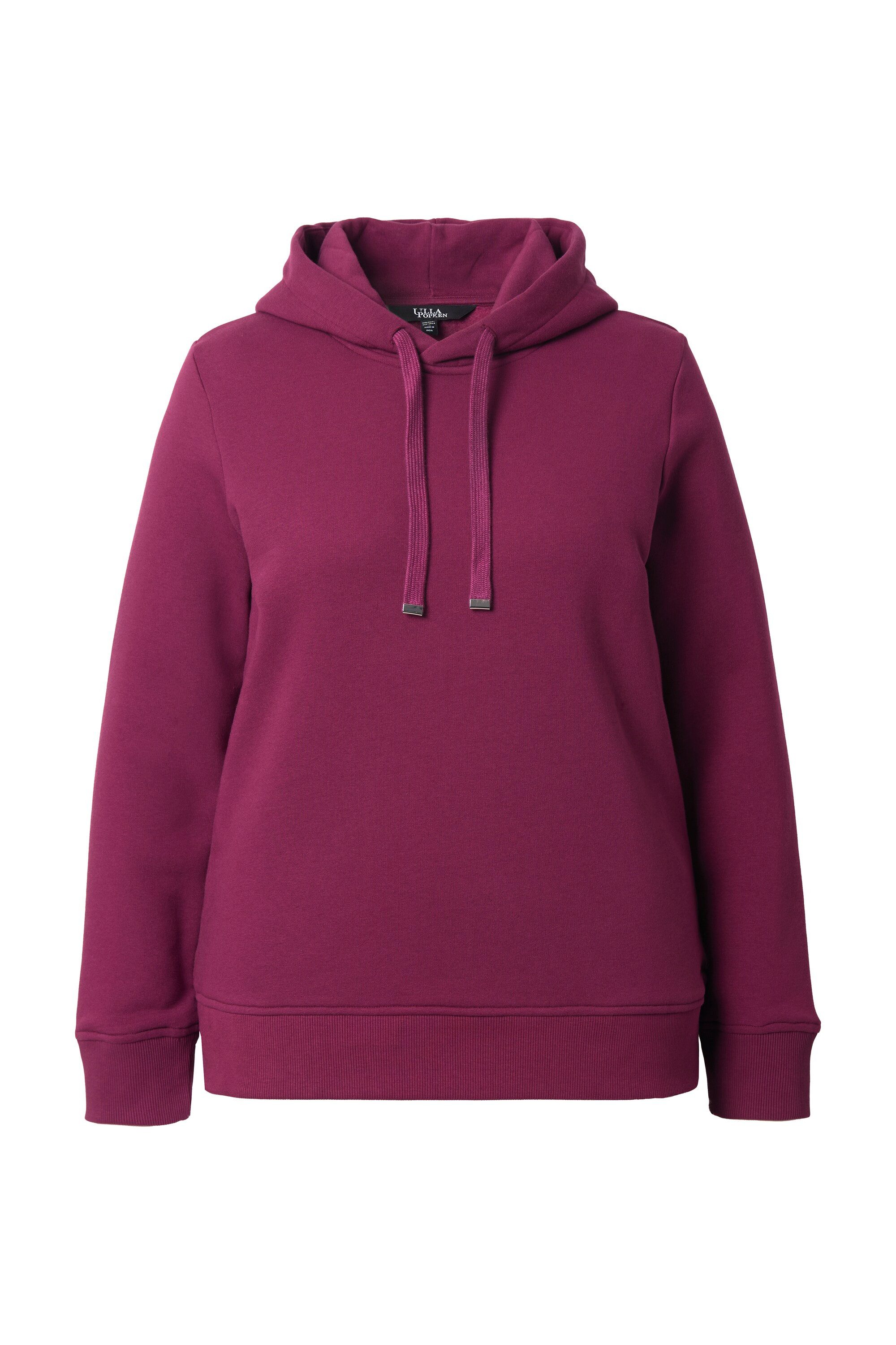 Ulla Popken Sweatshirt Super softer Hoodie Rippbündchen Kapuze Langarm günstig online kaufen