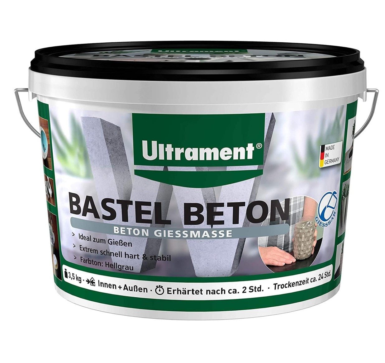 Ultrament Конкретный ULTRAMENT Bastel Конкретный zum Gießen, wasserdicht, hellgrau, 3,5 Kg