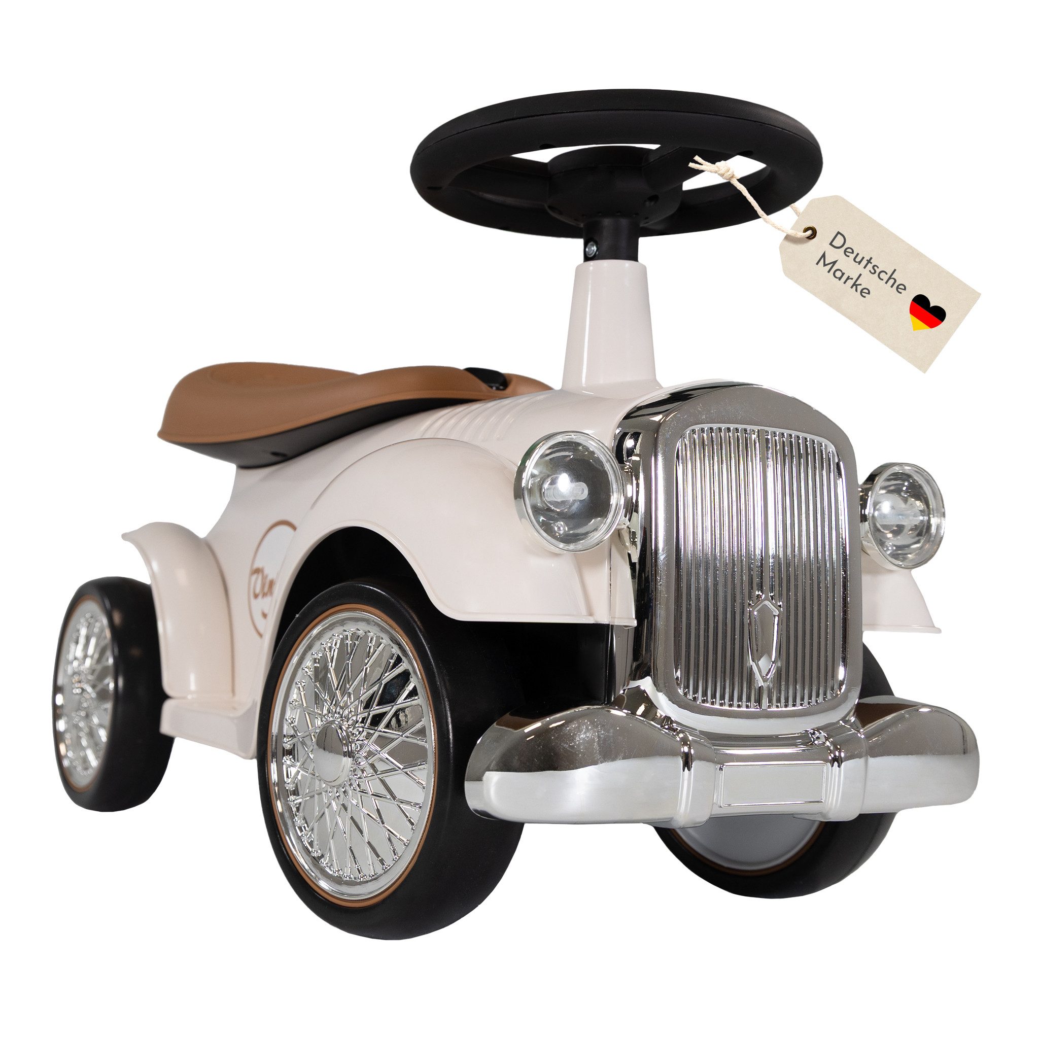 Lemodo Rutscherauto Rutschauto ab 1 Jahr, Kinderauto im Retrodesign, inkl. Stauraum unterhalb des Sitzes