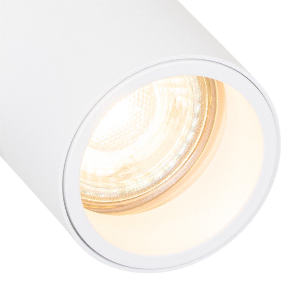 Qazqa LED Aufbaustrahler Michael, ohne Leuchtmittel, Warmweiß, QAZQA Aufbau­spot, gu10, Weiß, Stahl, Design
