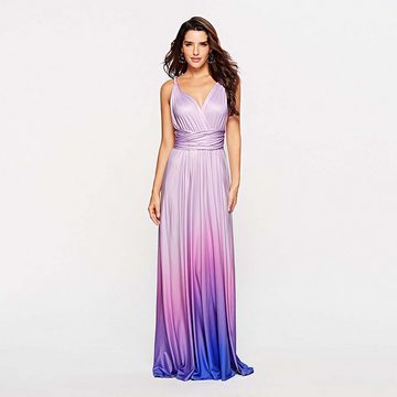 KIKI A-Linien-Kleid Überkreuztes, rückenfreies, sexy Strapskleid mit langem Farbverlauf