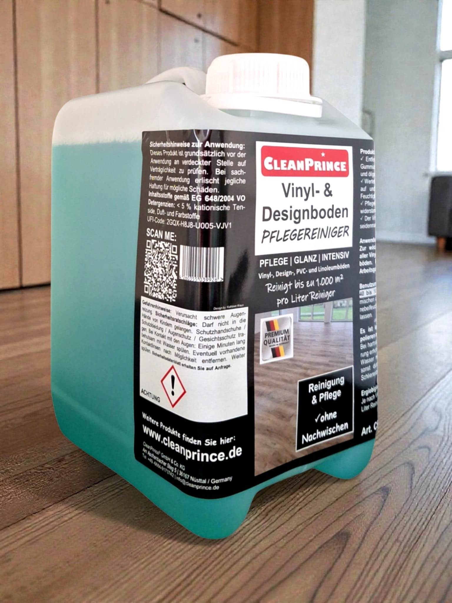 CleanPrince Pflegereiniger Vinylboden & Designboden Reiniger Vinyl- und Designbodenreiniger (Konzentrat)