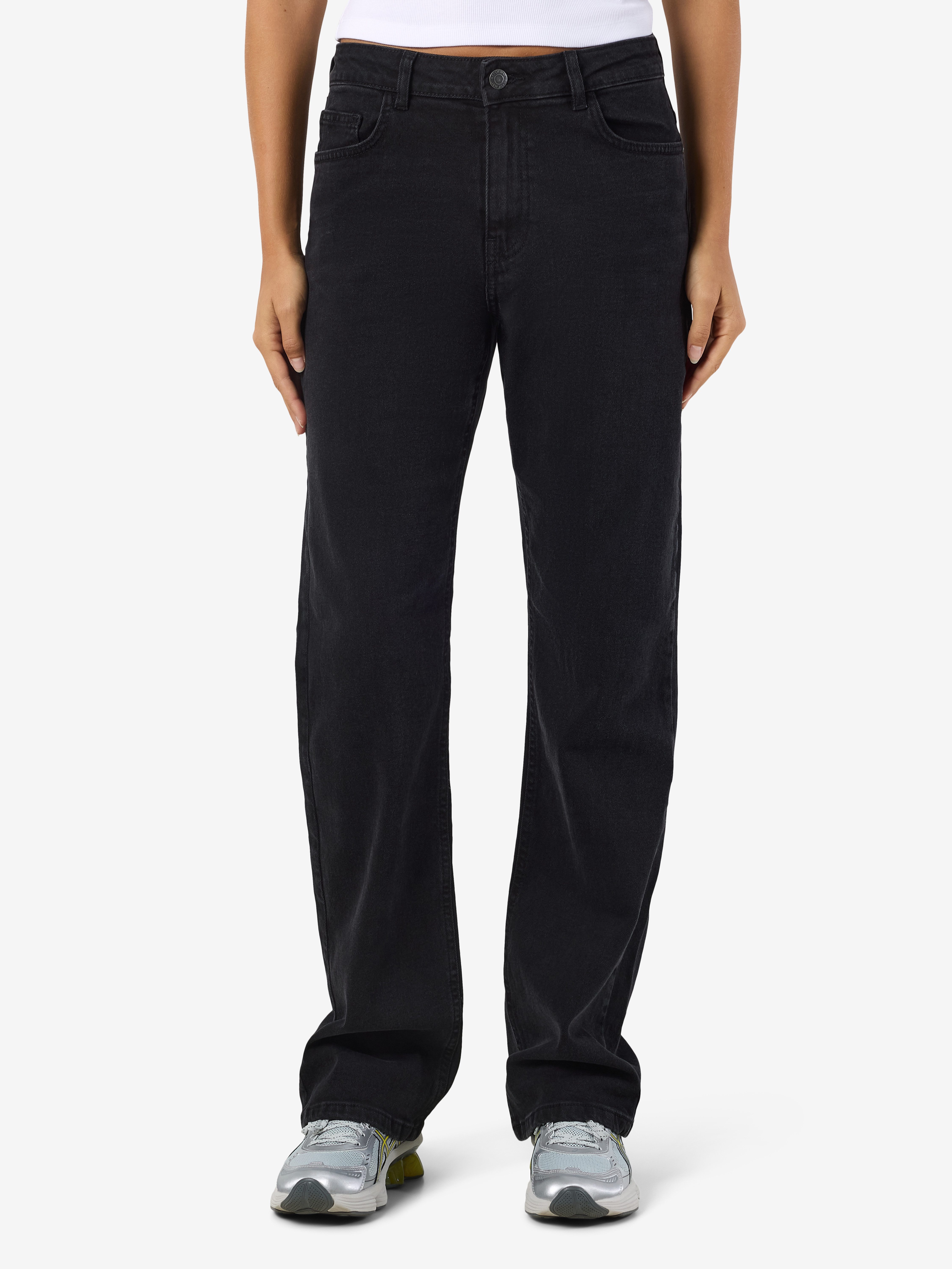 Noisy may High-waist-Jeans NMMONICA HW STRAIGHT JEAN BLACK NOOS günstig online kaufen