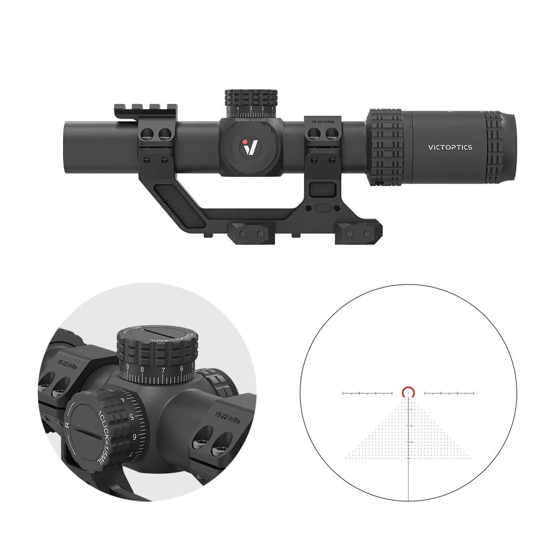 Vector Optics Victoptics OPSL122 S6 1-6x24 mit Blockmontage Zielfernrohr (Ideal für Jagd, Sport und Airsoft)