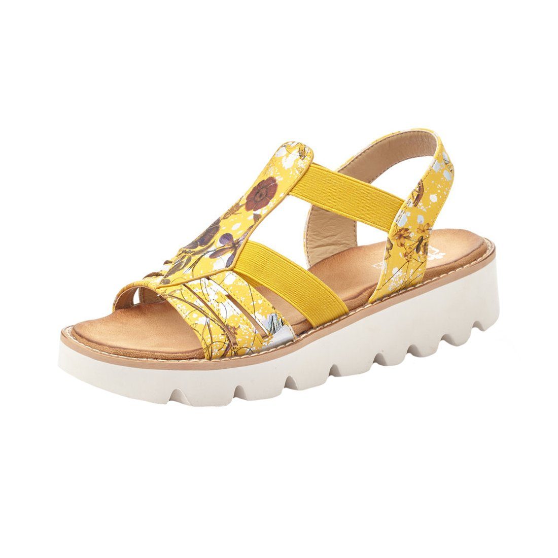 Rieker Rieker Damen Sandalette V7371-91 yellow-multi Sandale