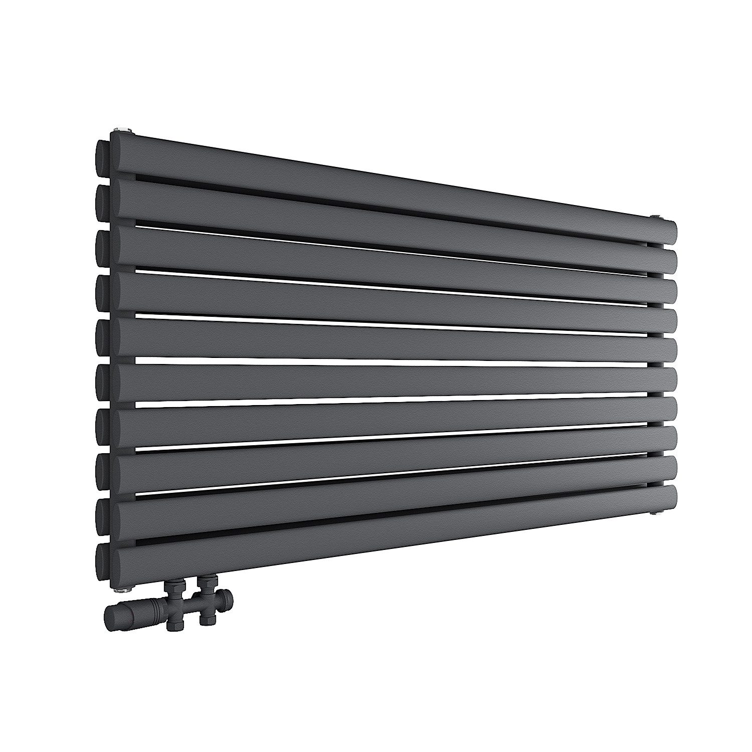 SONNI Designheizkörper Röhrenheizkörper Doppellagig 593x1200x79mm 1332 Watt Weiß/Anthrazit, mit Weiß/Anthrazit Multiblock, Heizungsbereich …