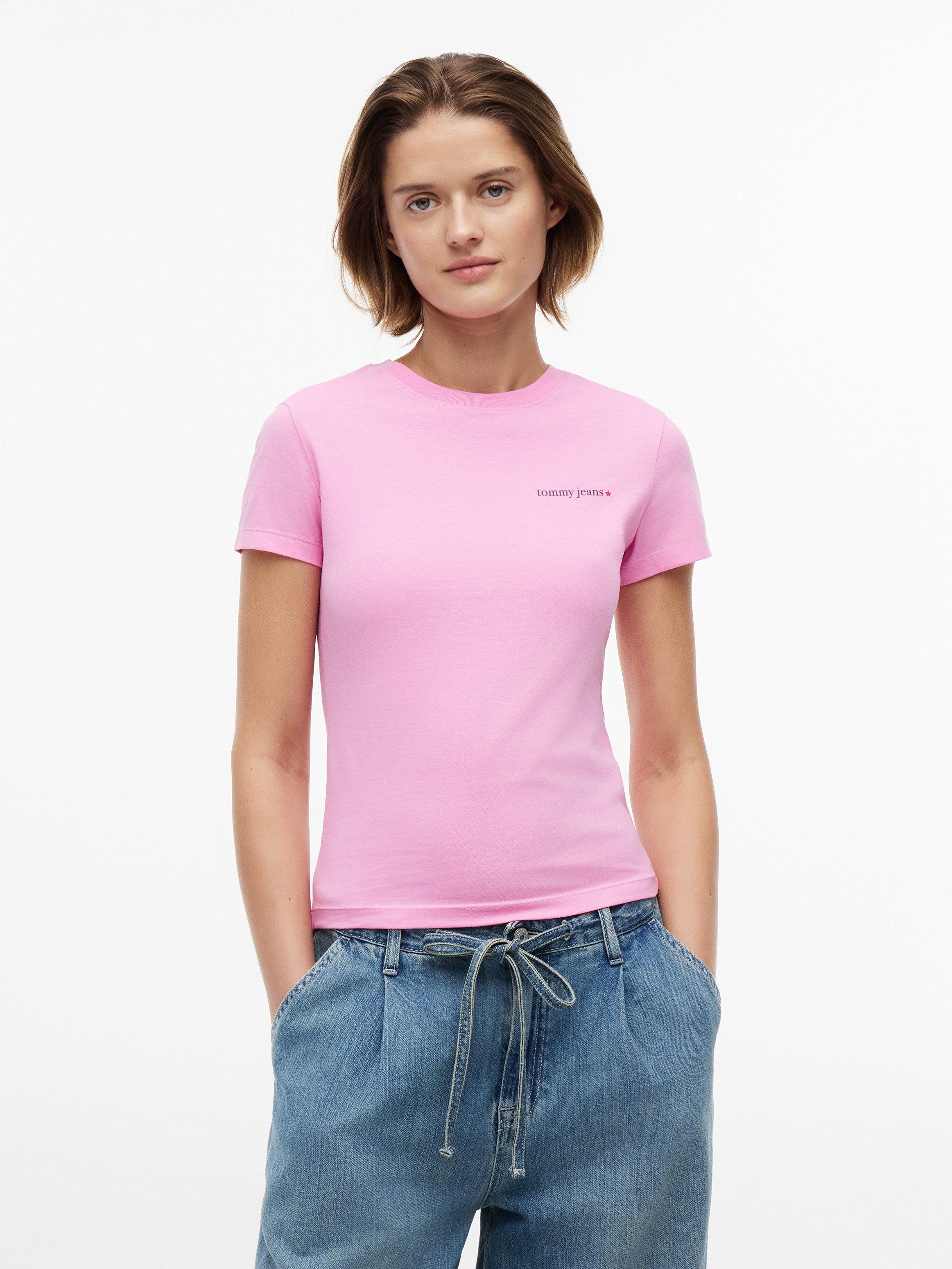 Tommy Jeans T-Shirt TJW SLIM ESS LOGO 1 SS TEE EXT Baumwolle, slim fit