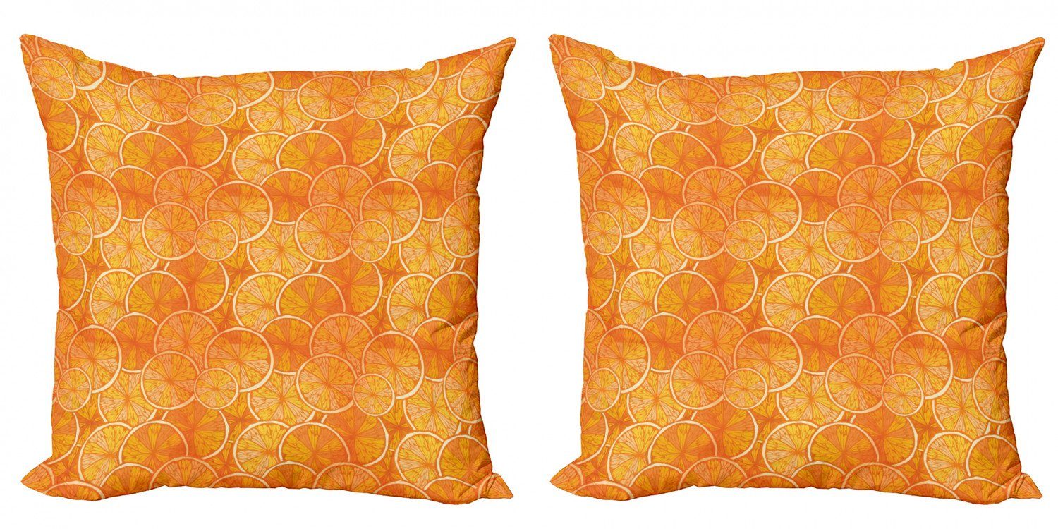 Scheibe (2 Runde Abakuhaus Digitaldruck, Mandarine Accent Kissenbezüge Modern Stück), Orangen Doppelseitiger