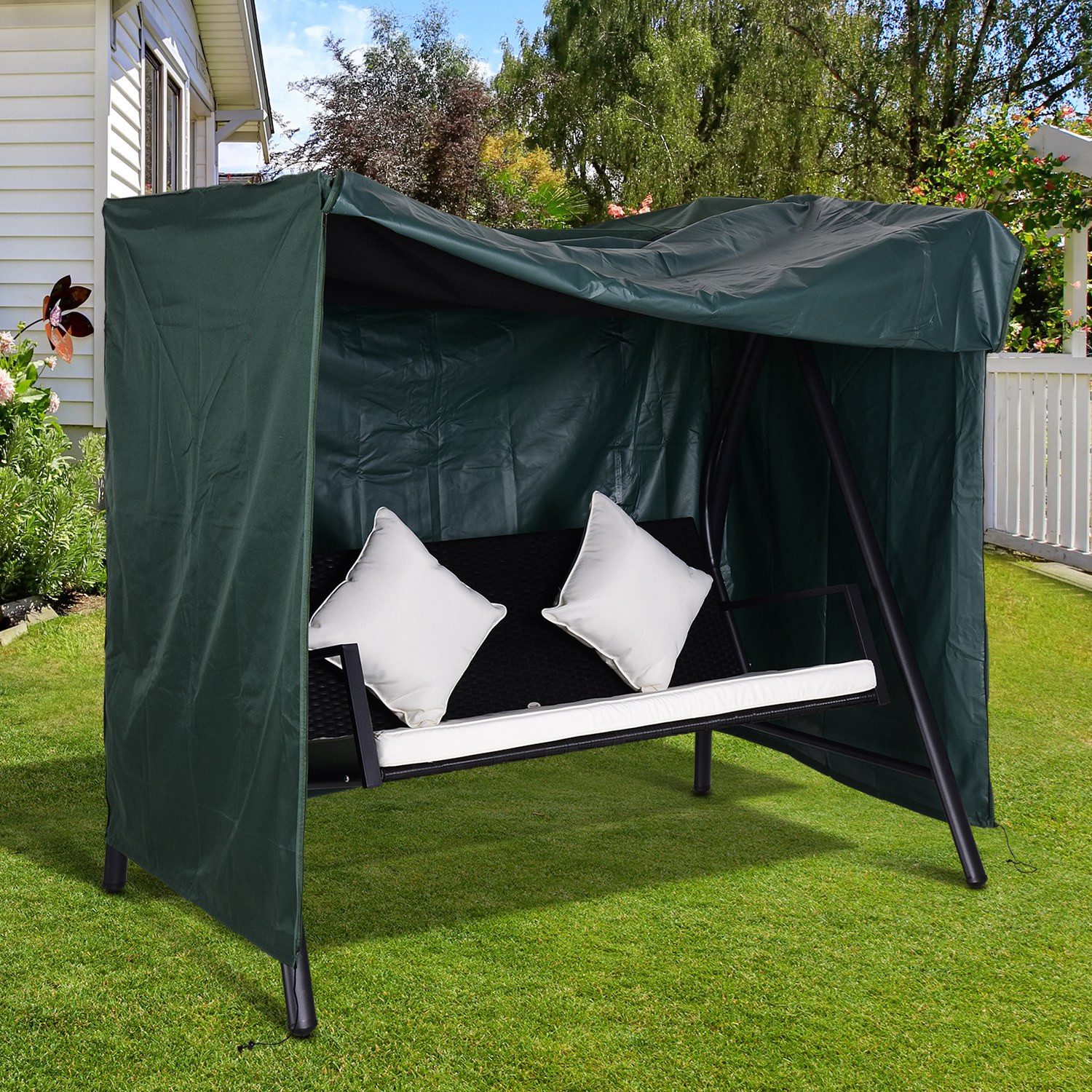 MC Star Gartenmöbel-Schutzhülle Abdeckung für Gartenschaukel, Schutzhülle für Hollywoodschaukel (Abdeckhaube, Wasserfest, Sonnenschutz, Oxford, 205x124x164cm)