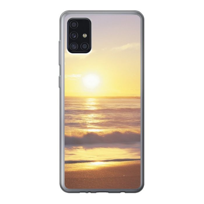 MuchoWow Handyhülle Sonnenuntergang - Strand - Brücke Handyhülle Samsung Galaxy A52 5G Smartphone-Bumper Print Handy