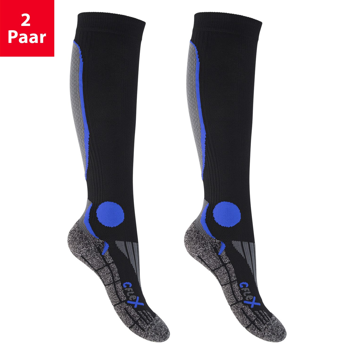 Sportsocken Herren & Damen Running Kompressions Sport Kniestrümpfe (2 Paar)
